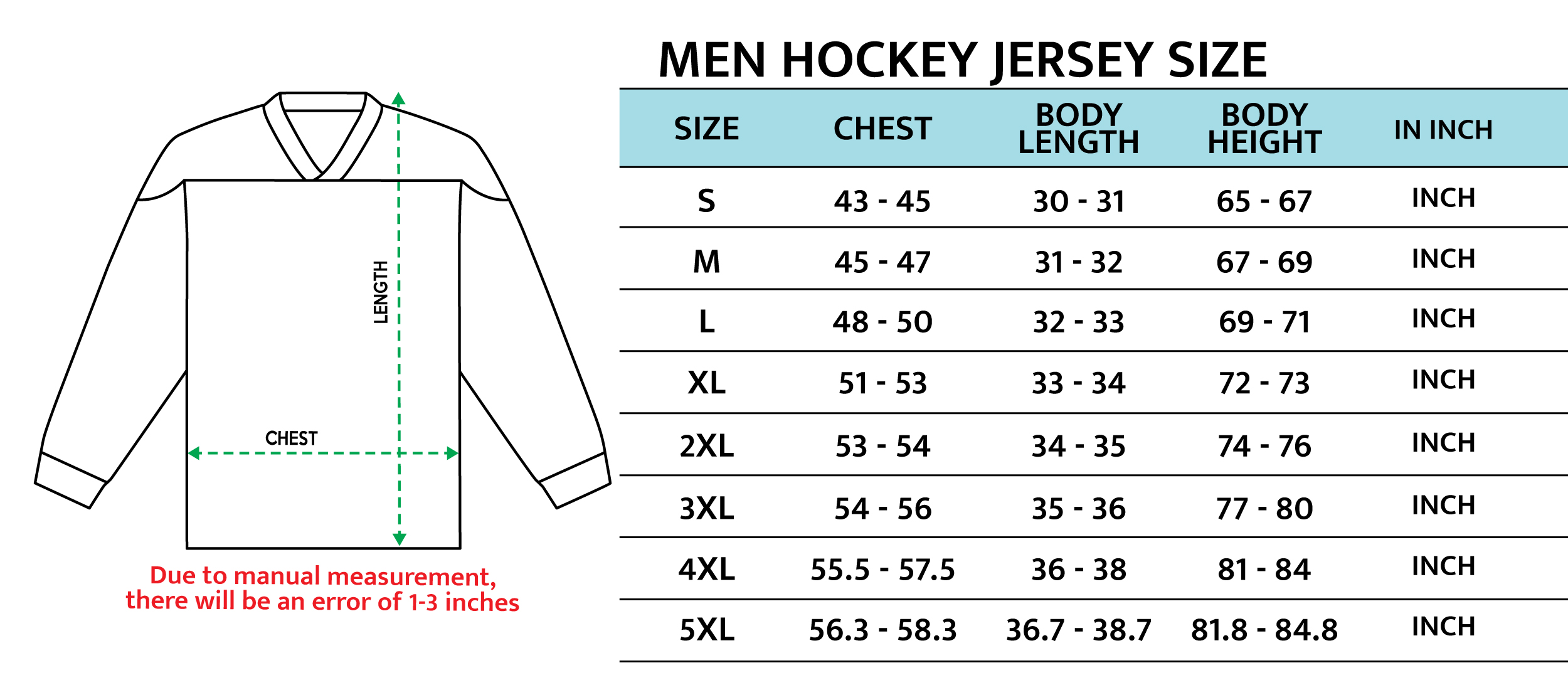 Size Guide – JERSEYPROCLUB