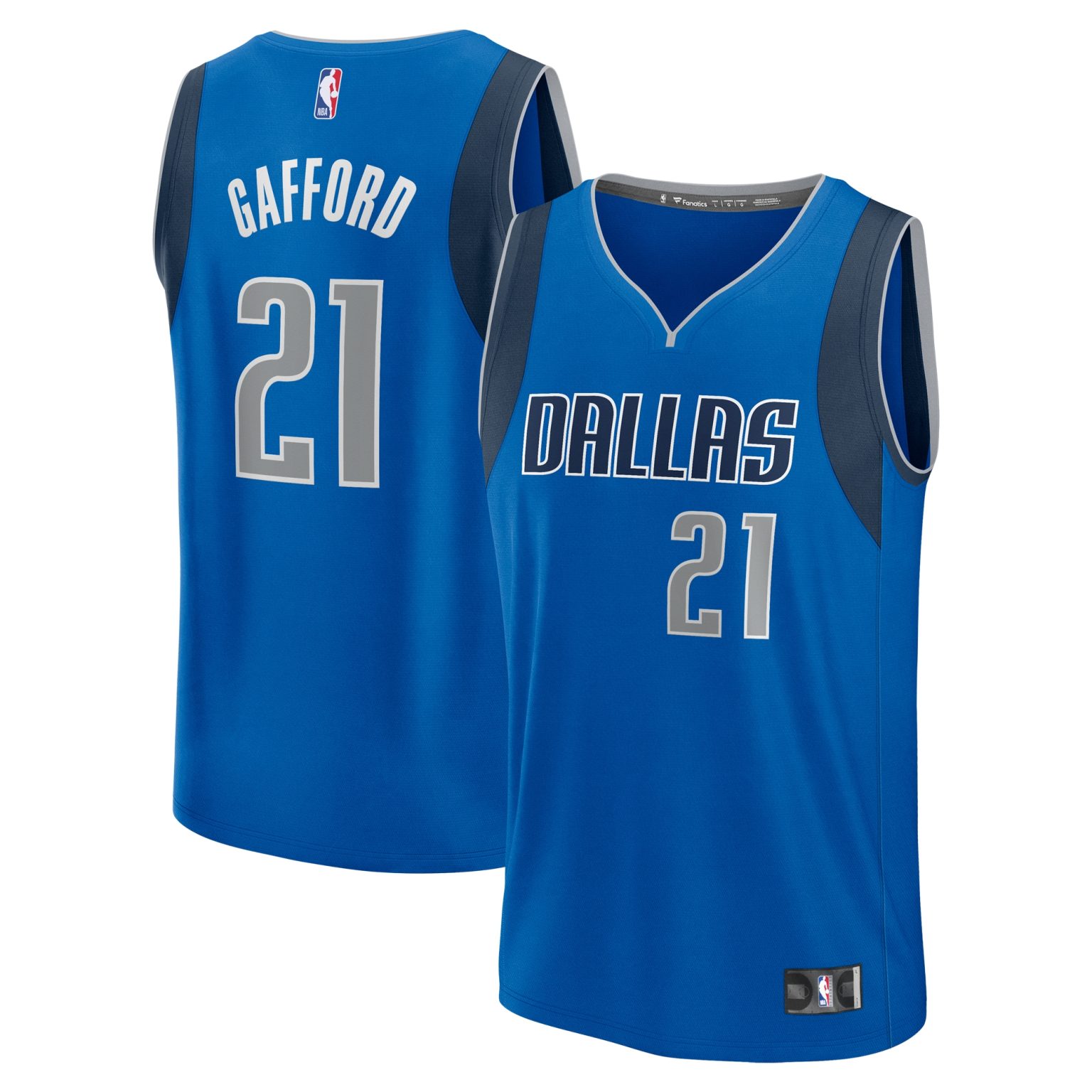 Men’s Fanatics Daniel Gafford Blue Dallas Mavericks Fast Break Player ...